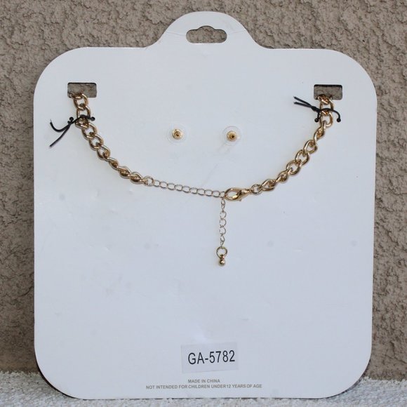 CG Couture Gems rhinestone necklace & earring set GA-5782 brown clear NEW - Picture 2 of 4
